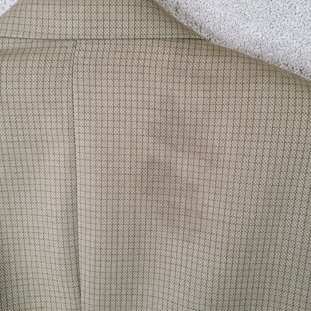 Haggar Jacket Mens 42 Brown Blue Check‎ Blazer 2 Button Suit Coat USA Made